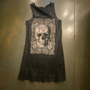 Vocal Tank Top. Blingy Skull Design